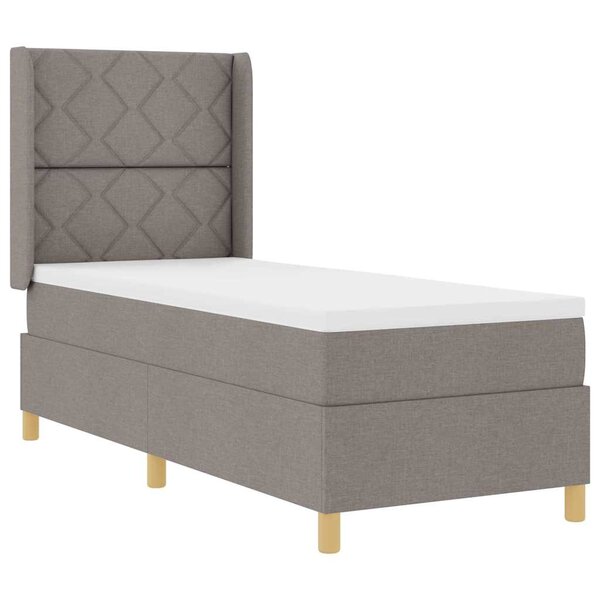 vidaXL Lit à ressorts avec bandes LED Taupe 80 x 200 cm tissu