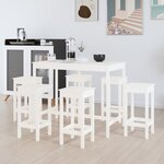 vidaXL Ensemble de bar 7 Pièces Blanc Bois de pin massif