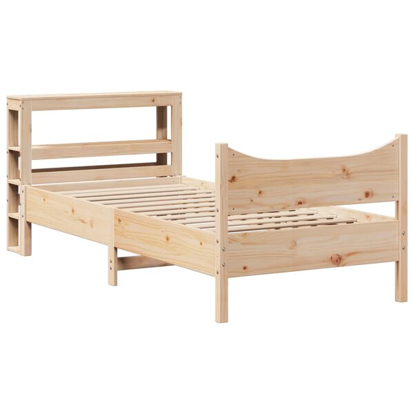vidaXL Cadre de lit avec tête de lit 90x200 cm bois de pin massif