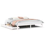 vidaXL Cadre de lit avec tiroirs sans matelas blanc 200x200 cm