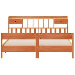 vidaXL Lit bibliothèque sans matelas cire marron 180x200 cm pin massif