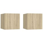 vidaXL Tables de chevet 2Pièces Chêne sonoma 30 5x30x30cm Bois ingénierie