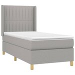 vidaXL Sommier à lattes de lit matelas LED Gris clair 100x200 cm Tissu
