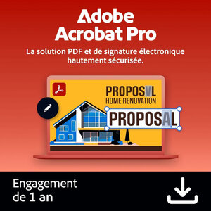 Adobe Acrobat Pro - 1 utilisateur - Abonnement 1 an