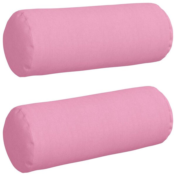 vidaXL Coussins d'accent 2 Pièces Rose Ø 25 x 70 cm tissu