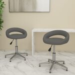 vidaXL Chaises pivotantes à manger lot de 2 gris similicuir