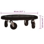 vidaXL Support sur roulettes pour plantes Diamètre 40 cm Noir 275 kg