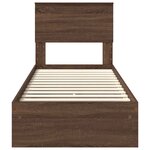 vidaXL Lit de Rangement Chêne brun 75 x 190 cm Bois d'ingénierie