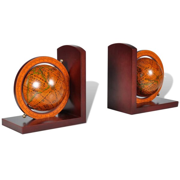 vidaXL Serre-livre Globe 2 Pièces