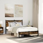 vidaXL Cadre de lit en métal sans matelas chêne fumé 120x190 cm