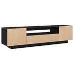 Buffet TV vidaXL avec lumières LED noir chêne 160x35x40 cm en bois d'ingénierie
