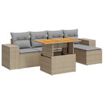 vidaXL Salon de jardin avec coussins 6 Pièces beige résine tressée