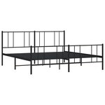 vidaXL Cadre de lit métal sans matelas avec pied de lit noir 183x213cm