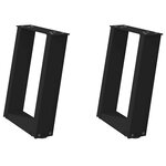 vidaXL Pieds de table basse en U 2 pièces Noir 38 x (42-43) cm Acier