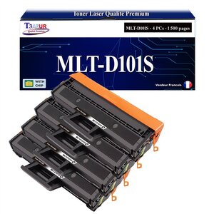 T3AZUR - 4x Toners compatibles avec Samsung MLT-D101S pour Samsung SCX3400 SCX3400F SCX3401 SCX3405 SCX3405F SCX3405FW SCX3405W SF760P