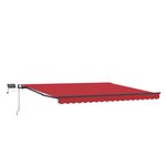 vidaXL Auvent Rétractable Rouge 450 ×350 cm tissu