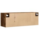 vidaXL Meuble TV mural avec lumières LED chêne fumé 100x31x35 cm