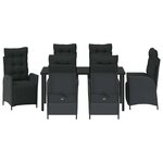 vidaXL Ensemble de salle à manger pour jardin 7 Pièces Noir Poly rotin