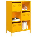 vidaXL Buffet haut jaune moutarde 68x39x103 5 cm acier