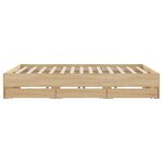 vidaXL Cadre de lit avec tiroirs sans matelas chêne sonoma 200x200 cm