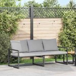 vidaXL Banc de jardin Noir 180 x 72.5 x 71 cm Acier