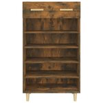 vidaXL Meuble à chaussures Chêne fumé 60x35x105 cm Bois d'ingénierie