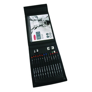 DERWENT - SKETCHING - pochette à crayons simili cuir