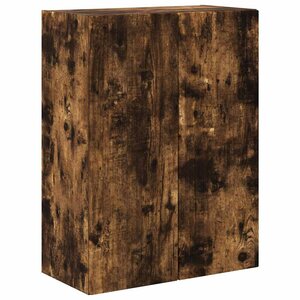 vidaXL Meuble TV mural Chêne fumé 59 5 x 31 x 80 cm Bois d'ingénierie
