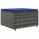 vidaXL Salon de jardin 7 Pièces avec coussins Gris Résine tressée