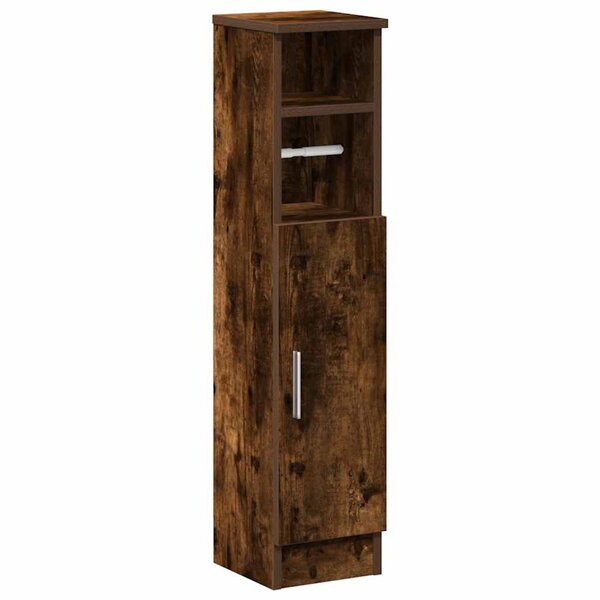 vidaXL Meuble de salle de bain avec porte-rouleau chêne fumé