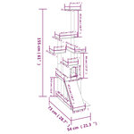 vidaXL Arbre à chat avec griffoirs en sisal Crème 155 cm