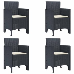 vidaXL Chaise de jardin 4 Pièces Anthracite 53 x 49 x 85 cm PP