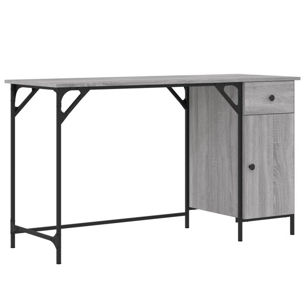 vidaXL Bureau d'ordinateur sonoma gris 131x48x75 cm bois d’ingénierie