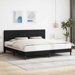 vidaXL Cadre de lit avec tête de lit Noir 180 x 200 cm Velours