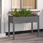 vidaXL Jardinière avec doublure gris 118x59x76 cm bois massif de sapin