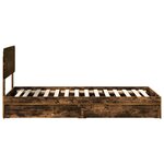 vidaXL Lit de Rangement Chêne fumé 90 x 200 cm Bois d'ingénierie