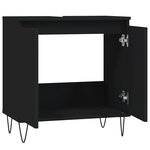vidaXL Armoire de salle de bain noir 58x33x60 cm bois d'ingénierie
