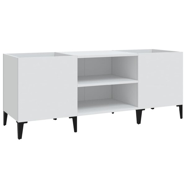 vidaXL Armoire à disques blanc 121x38x48 cm bois d'ingénierie