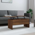 vidaXL Table basse Chêne marron 102x50 5x46 5 cm Bois d'ingénierie