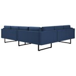 vidaXL Canapé d'angle Bleu Tissu