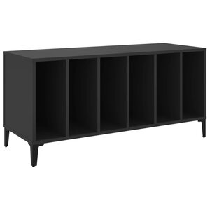 vidaXL Armoire à disques noir 100x38x48 cm bois d'ingénierie