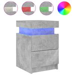 vidaXL Tables de chevet avec lumières LED 2 Pièces gris béton 35x39x55 cm