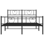 vidaXL Cadre de lit métal sans matelas avec pied de lit noir 120x190cm