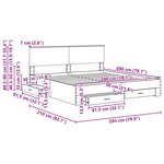 vidaXL Cadre de lit Chêne Sonoma 200 x 200 cm Bois d'ingénierie