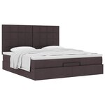 VidaXL Cadre de lit ottoman avec matelas marron foncé 160x200 cm tissu
