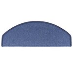 vidaXL Tapis d'escalier 10 pièces 65 x 24 x 4 cm Bleu Demi-rond Grand