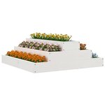 vidaXL Jardinière Blanc 80x80x27 cm Bois massif de pin
