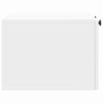 vidaXL Meuble TV mural Montage mural Blanc brillant 59 5 x 41 x 30 cm