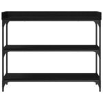 Table Console vidaXL Noire en Chêne 100x30x80 cm en Bois d'Ingénierie et Acier