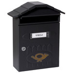 Boîte aux Lettres en Acier  Villa E5004  Anti-pluie  Facile à Installer  Noir